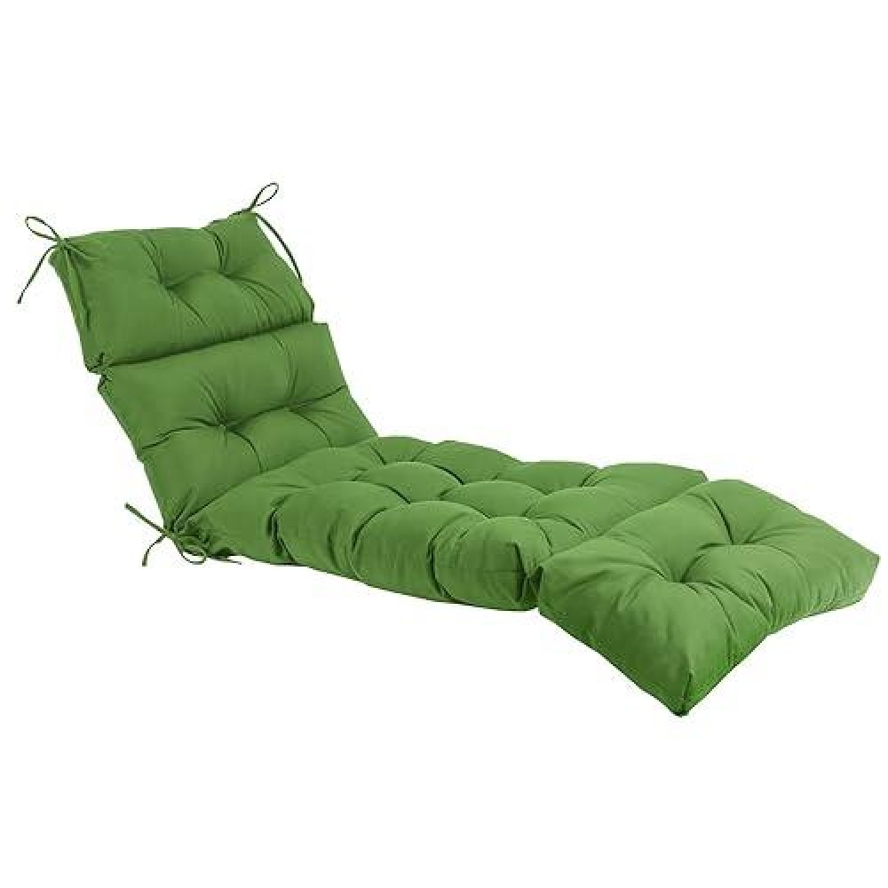 Qilloway Indoor/Outdoor Chaise Lounge Cushion Spring/Summer Seasonal Replacement Cushions. (Green)