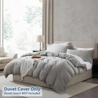 Nestl Light Grey Duvet Cover King Size Soft Prewashed King Duvet Cover Set 3 Piece With Zipper Closure 1 Duvet Cover 104X90