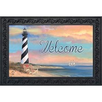 Briarwood Lane Coastal Lighthouse Summer Doormat Welcome Pier Indoor Outdoor 30 X 18