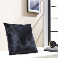 Gigizaza Decorative Throw Pillow Covers 20X20 Sofa 2 Pack Black Velvet Cushion Covers Square Couch Pillow Covers