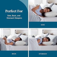 Lucid Premium Shredded Memory Foam Pillow Hypoallergenic Moldable Loft 2 Pack Queen White