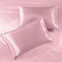 Satin Sheets California King 4Piece Pink Luxury Silky Bed Sheets Extra Soft 1800 Microfiber Sheet Set Wrinkle Fade Stai