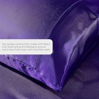 Satin Sheets Twin 3Piece Purple Hotel Luxury Silky Bed Sheets Extra Soft 1800 Microfiber Sheet Set Wrinkle Fade Stain R