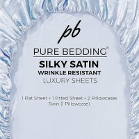 Satin Sheets California King 4Piece Sage Luxury Silky Bed Sheets Extra Soft 1800 Microfiber Sheet Set Wrinkle Fade Stai