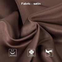 Ntbay Zippered Satin Pillow Cases For Hair And Skin Luxury Standard Hidden Zipper Pillowcases Set Of 2 20X26 Inches Dark Brow