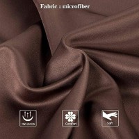 Ntbay Zippered Satin Pillow Cases For Hair And Skin Luxury Queen Hidden Zipper Pillowcases Set Of 2 20X30 Inches Dark Brown