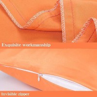 Ntbay Zippered Satin Pillow Cases For Hair And Skin Luxury King Hidden Zipper Pillowcases Set Of 2 20X36 Inches Orange