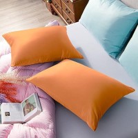 Ntbay Zippered Satin Pillow Cases For Hair And Skin Luxury King Hidden Zipper Pillowcases Set Of 2 20X36 Inches Orange