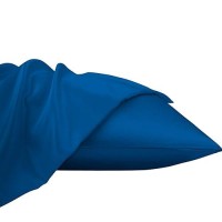 Ntbay Zippered Satin Pillow Cases For Hair And Skin Luxury Queen Hidden Zipper Pillowcases Set Of 2 20X30 Inches Royal Blue