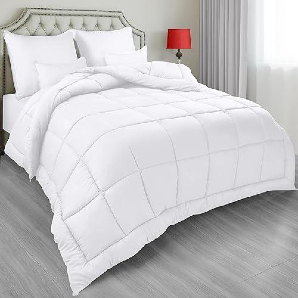 Utopia Bedding All Season Down Alternative Quilted Twin Comforter  Duvet Insert With Corner Tabs  Machine Washable  Bed Comforter (White)