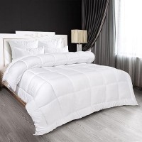 Utopia Bedding All Season Down Alternative Quilted Twin Comforter  Duvet Insert With Corner Tabs  Machine Washable  Bed Comforter (White)