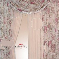 Sapphire Home Floral Sheer Curtains - 4 Panels Set With Valance  84