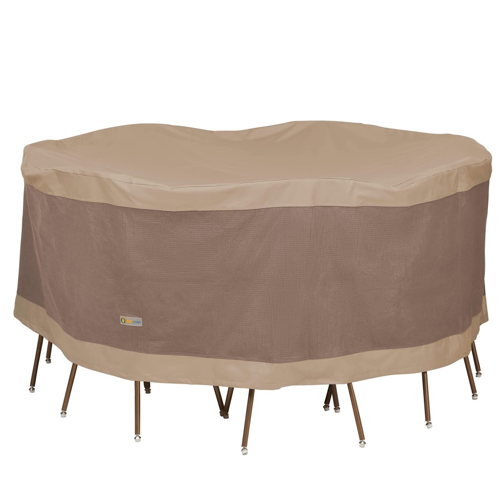 Duck Covers Classic Accessories Elegant Waterproof 72 Inch Round Patio Table & Chair Set Cover