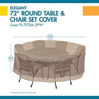 Duck Covers Classic Accessories Elegant Waterproof 72 Inch Round Patio Table & Chair Set Cover