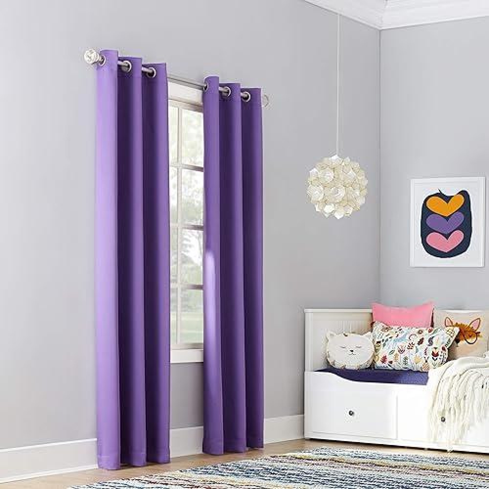 Sun Zero Riley Kids Bedroom Blackout Grommet Curtain Panel  40