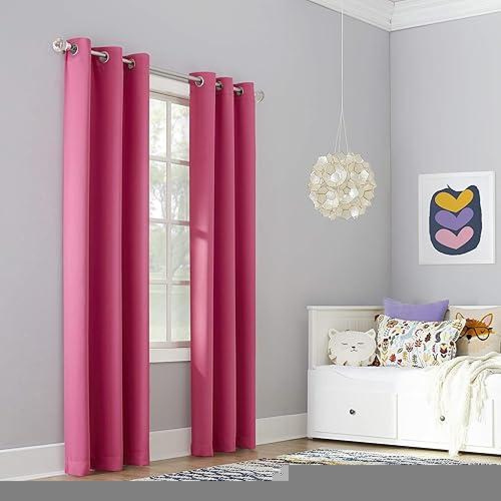 Sun Zero Riley Kids Bedroom Blackout Grommet Curtain Panel  40