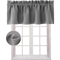 Hiasan Valance Curtains For Kitchen Blackout Thermal Insulated Solid Window Curtain Valance Grey 52 X 18 Inches 1 Panel