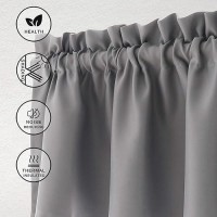 Hiasan Valance Curtains For Kitchen Blackout Thermal Insulated Solid Window Curtain Valance Grey 52 X 18 Inches 1 Panel