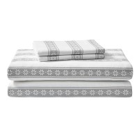 Eddie Bauer - King Sheet Set  Warm Breathable Cotton Flannel Bedding With Deep Pockets  Brushed For Extra Softness  Cozy Home Decor  Oeko-Tex Certified (Snowflake Fair Isle  King)