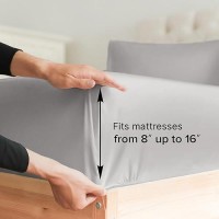 Twin Size Fitted Bed Sheet Hotel Luxury Single Fitted Sheet Only Fits Mattress Up To 16 Extra Soft Wrinkle Free And Brea