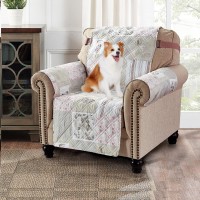 Brilliant Sunshine Grey Cupid And Pink Rose Patchwork Quilted Chair Slipcover, 23