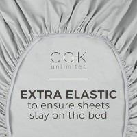 Cgk Unlimited Twin Xl Size Fitted Bed Sheet Hotel Luxury Fits Mattress Up To 16 Extra Soft Wrinkle Free Breathable Lig