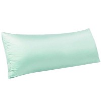 Ntbay Zippered Satin Body Pillow Pillowcase Silky Slip Cooling Body Pillow Cover Long Side Hidden Zipper 20X54 Inches Cyan