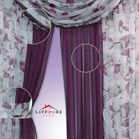 Sapphire Home Floral Sheer Curtains - 4 Panels Set With Valance  84