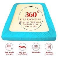 Ntbay Queen Fitted Sheet Only Brushed Microfiber Deep Pocket Fitted Sheet Soft Wrinklefree Faderesistant Stainresistan