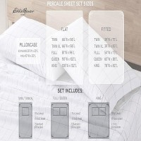 Eddie Bauer Home Sheets Cotton Percale Bedding Set Crisp Cool Stylish Home Decor 4Pcs King Labrador Fields Whitegrey