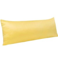 Ntbay Zippered Satin Body Pillow Pillowcase Silky Slip Cooling Body Pillow Cover Long Side Hidden Zipper 20X54 Inches Yellow