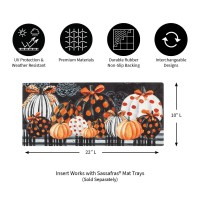 Evergreen Sassafras Elegant Patterned Pumpkins Interchangeable Entrance Doormat Indoor And Outdoor 22Inches X 10Inches N