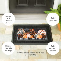 Evergreen Sassafras Elegant Patterned Pumpkins Interchangeable Entrance Doormat Indoor And Outdoor 22Inches X 10Inches N