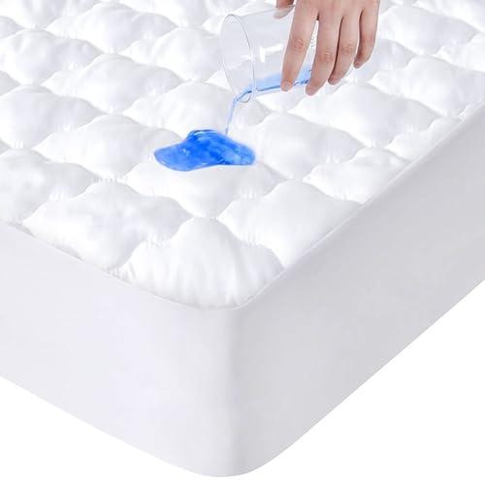 Twin Mattres Protector Pad Waterproof Quilted For Kid  Soft & Cooling Twin Size Mattress Topper Cover Fitted For Single Bed With Deep Pocket To 14