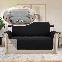 Hversailtex Reversible Quilted Loveseat Cover Water Resistant Loveseat Slipcover Washable Couch Cover With Non Slip Elastic Str