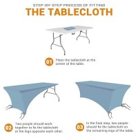 Eurmax Usa Rectangular Fitted Spandex Table Covers 5Ft Tablecloth Wedding Event Patio Table Decorations Stretch Table Cover For 5Ft Folding Table (Sky Blue 2 Pack)