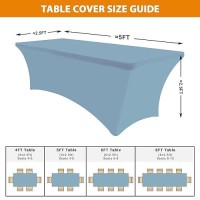 Eurmax Usa Rectangular Fitted Spandex Table Covers 5Ft Tablecloth Wedding Event Patio Table Decorations Stretch Table Cover For 5Ft Folding Table (Sky Blue 2 Pack)