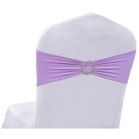 Mds Pack Of 75 Spandex Chair Sashes Bow Sash Elastic Chair Bands Ties With Buckle For Wedding And Events Decoration Spandex Slider Sashes Bow - Lavender