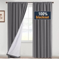 Hversailtex 100 Blackout Thermal Insulated Curtains For Bedroom With White Liner Full Light Blocking Rod Pocket Curtains For L