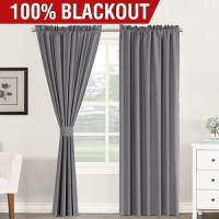 Hversailtex 100 Blackout Thermal Insulated Curtains For Bedroom With White Liner Full Light Blocking Rod Pocket Curtains For L