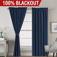 Hversailtex 100 Blackout Curtains For Bedroom Light Blocking Drapes With White Liner For Nursery Thermal Insulated Draperies F