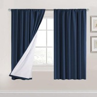 Hversailtex 100 Blackout Curtains Full Shade 63 Inches Long Light Blocking Drapes For Living Room Thermal Insulated Rod Pocket