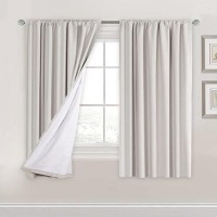 Hversailtex Blackout Curtains 63 Inches Long Thermal Insulated Bedroom Curtain Draperies Rod Pocket Light Blocking Living Room