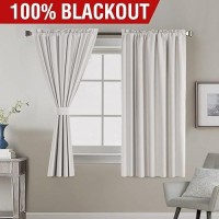 Hversailtex Blackout Curtains 63 Inches Long Thermal Insulated Bedroom Curtain Draperies Rod Pocket Light Blocking Living Room