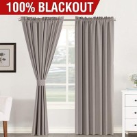 Hversailtex Taupe Blackout Curtains For Bedroom 84 Inches Long Full Room Darkening Curtains For Living Room Thermal Insulated R