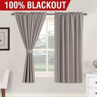 Hversailtex 100 Black Out Curtains 63 Inch Long 2 Panels Set Noise Canceling Drapes For Bedroom Heat Blocking Rod Pocket Curta