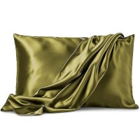 Pure Bedding Satin Pillowcase 2 Pack King Size 20X40 Sage Silky Pillow Cases For Hair And Skin Satin Pillow Covers