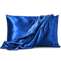 Pure Bedding Satin Pillowcase 2 Pack King Size 20X40 Navy Silky Pillow Cases For Hair And Skin Satin Pillow Covers