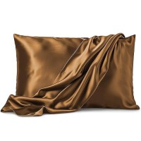 Pure Bedding Satin Pillowcase 2 Pack Queen Size 20X30 Coffee Silky Pillow Cases For Hair And Skin Satin Pillow Cove