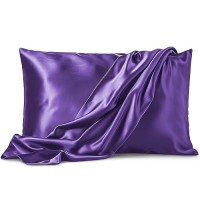 Satin Pillowcase 2 Pack King Size 20X40 Purple Silky Pillow Cases For Hair And Skin Satin Pillow Covers With Envelo